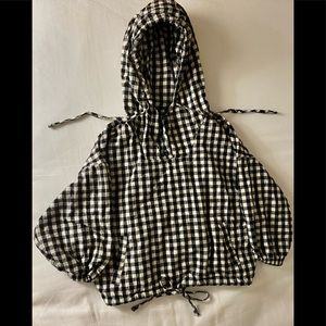 Kid’s Black and White Flannel Hoodie